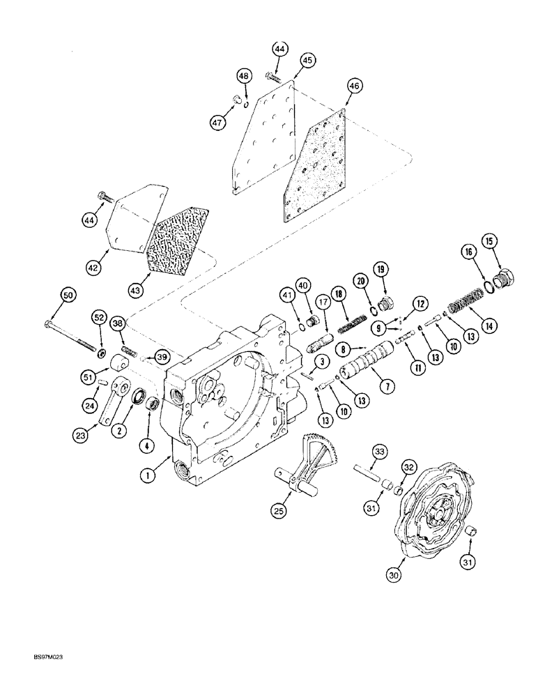 Схема запчастей Case IH 8910 - (6-028) - TRANSMISSION CONTROL VALVE ASSEMBLY, CAM HOUSING SECTION (06) - POWER TRAIN