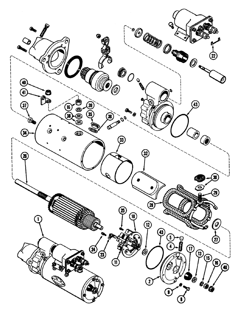 Схема запчастей Case IH 4890 - (4-118) - STARTER ASSEMBLY, P.I.N. 8858362 AND AFTER (04) - ELECTRICAL SYSTEMS