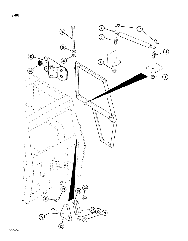 Схема запчастей Case IH 1896 - (9-088) - CAB DOOR, RETAINING PARTS (09) - CHASSIS/ATTACHMENTS