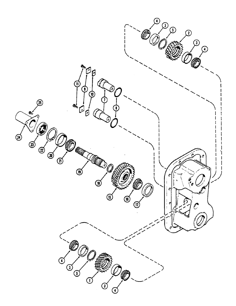 Схема запчастей Case IH 2390 - (6-228) - PTO IDLERS AND OUTPUT SHAFT (06) - POWER TRAIN