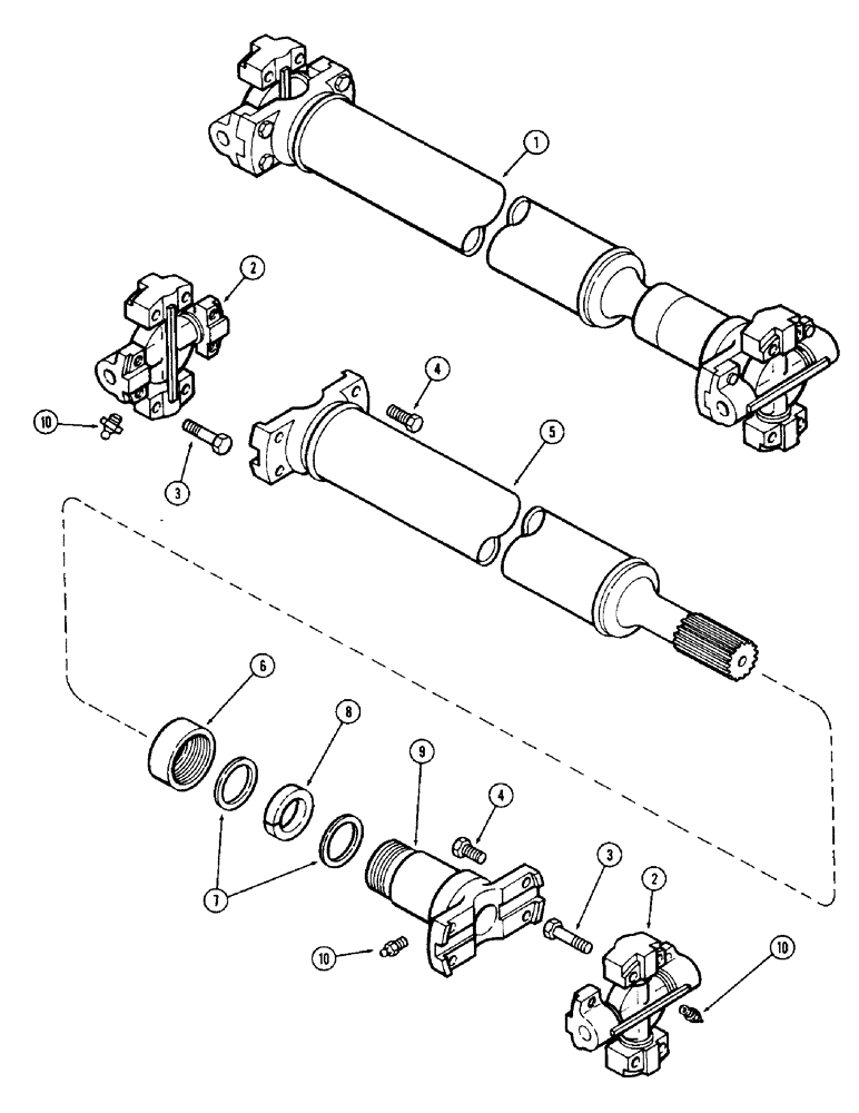 Схема запчастей Case IH 2870 - (252) - PTO DRIVE SHAFT (06) - POWER TRAIN