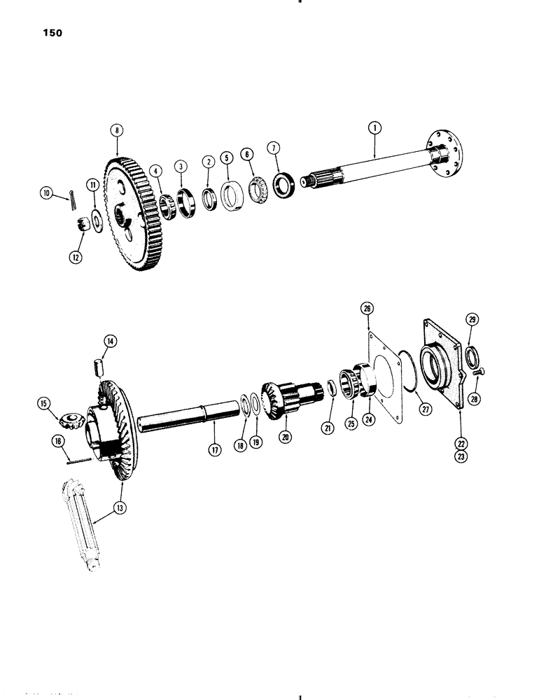 Схема запчастей Case IH 570 - (150) - REAR AXLE AND DIFFERENTIAL, STANDARD 4 WHEEL TRACTOR (06) - POWER TRAIN