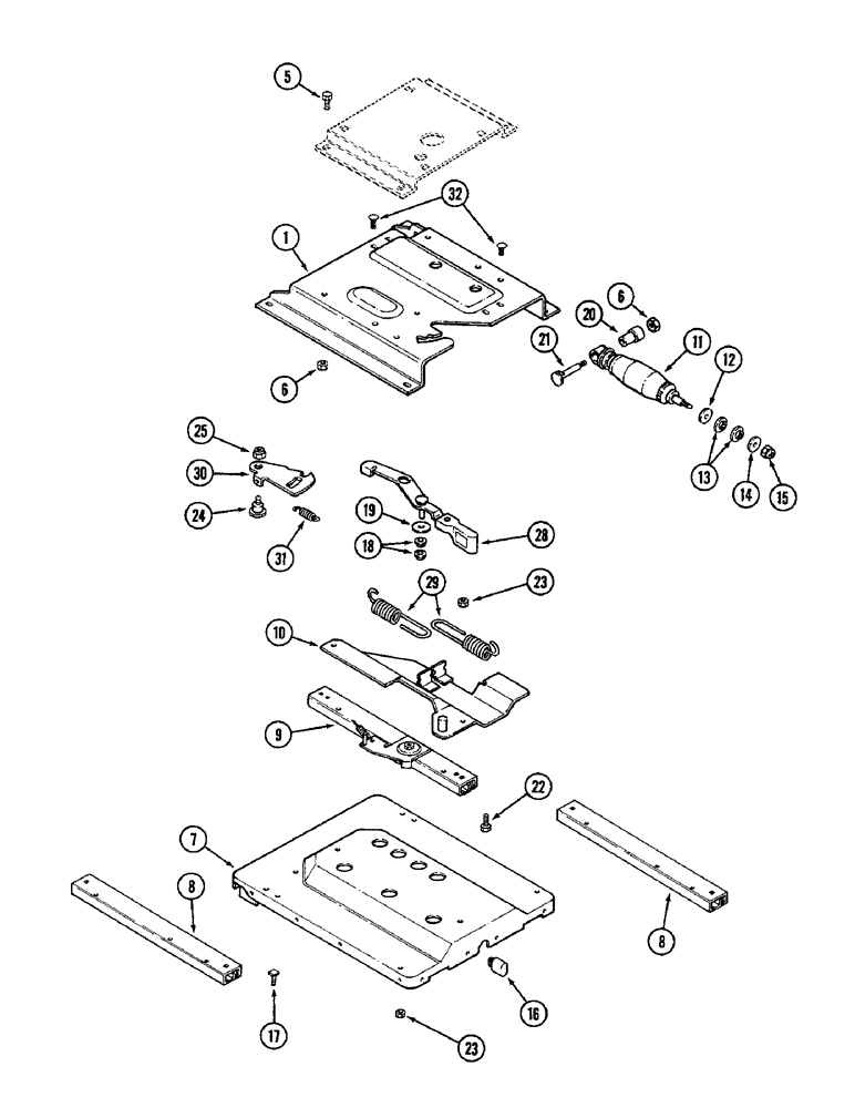 Схема запчастей Case IH 3294 - (9-396) - OPERATOR SEAT, AIR/OIL SUSPENSION, PRIOR TO P.I.N. 9938101 (09) - CHASSIS/ATTACHMENTS