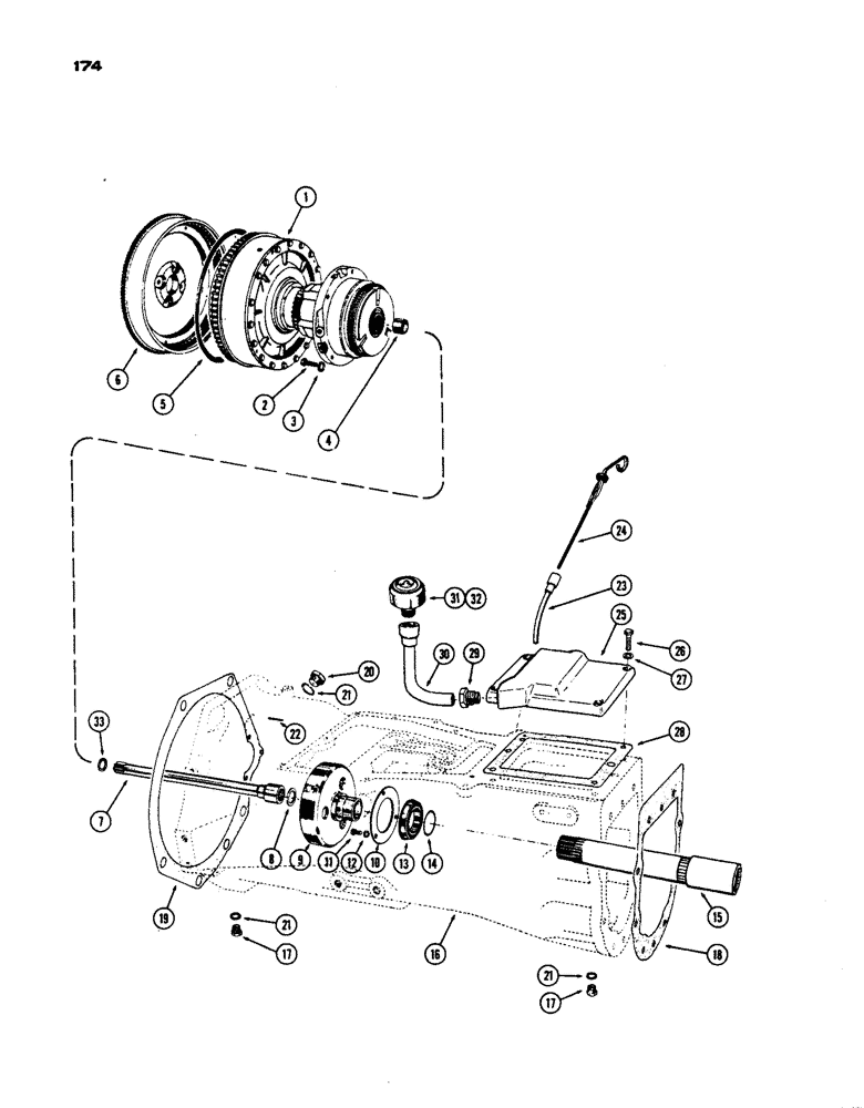 Схема запчастей Case IH 530 - (174) - CASE-O-MATIC, TORQUE CONVERTER AND HOUSING, PRIOR TO S/N 8262800 (06) - POWER TRAIN