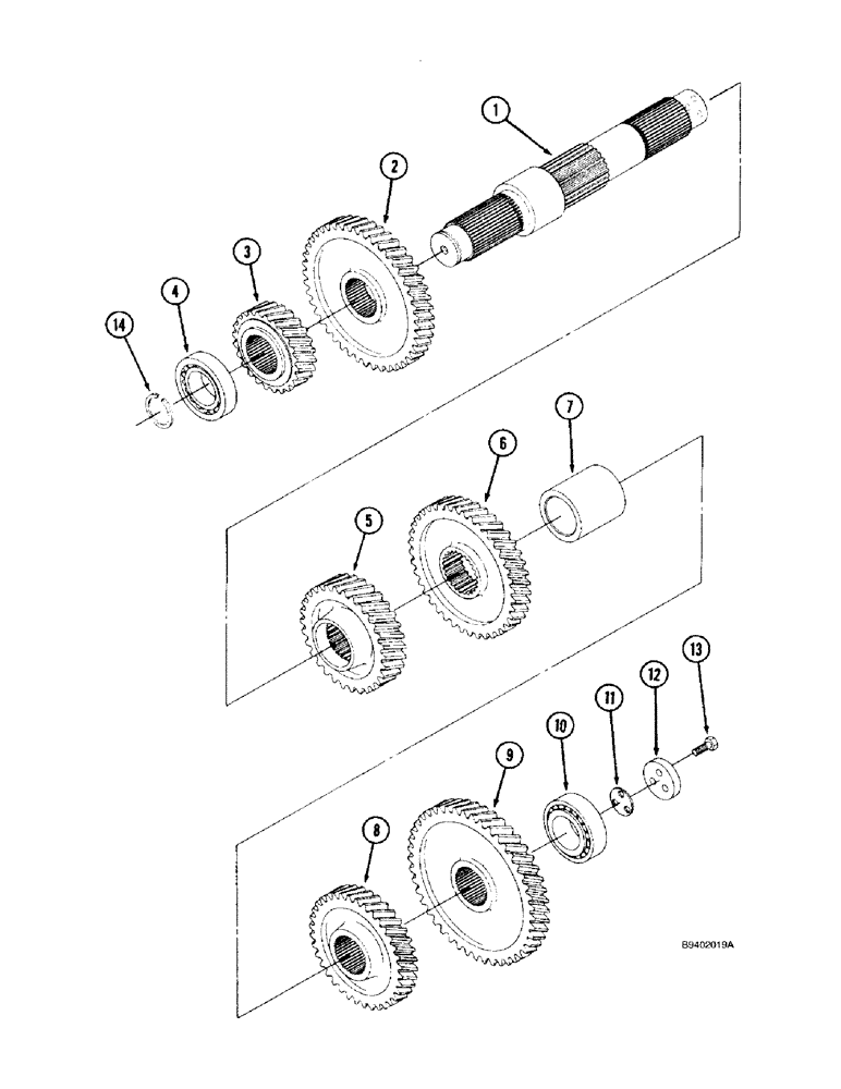 Схема запчастей Case IH 9270 - (6-050) - SYNCHROMESH TRANSMISSION ASSEMBLY CENTER SHAFT ASSEMBLY (06) - POWER TRAIN