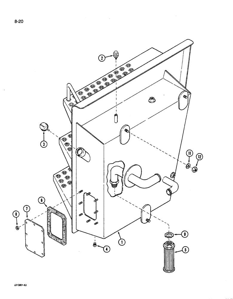 Схема запчастей Case IH 9280 - (8-020) - HYDRAULIC TANK (08) - HYDRAULICS