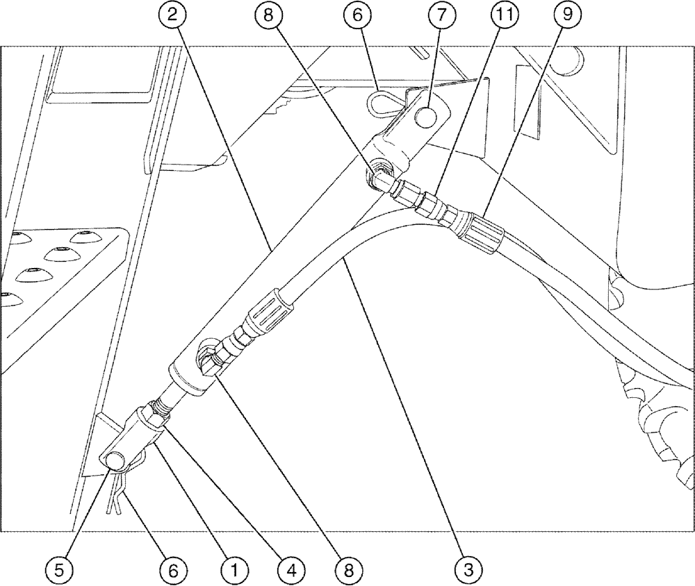 Схема запчастей Case IH 3150 - (06-032) - LADDER, HYDRAULIC FRONT BEFORE SERIAL #7096 Hydraulic Plumbing