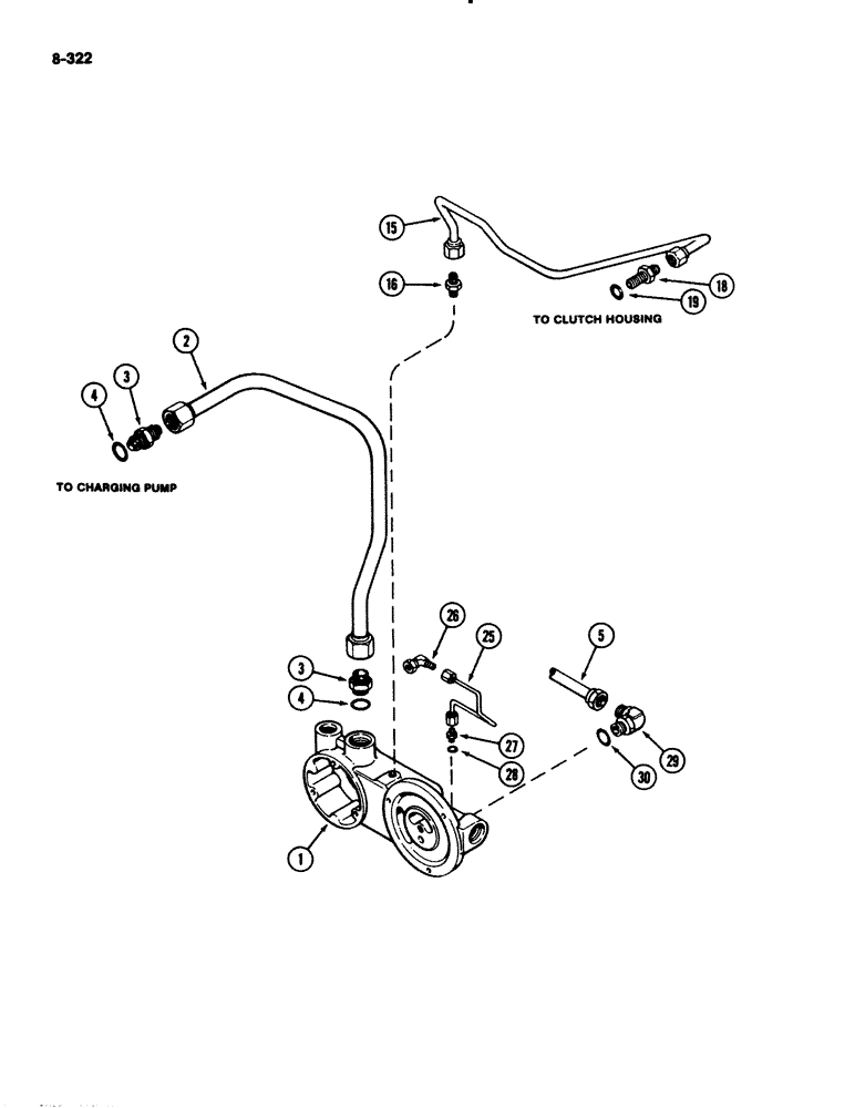 Схема запчастей Case IH 2294 - (8-322) - HYDRAULICS, TRANSMISSION LUBE TUBES, WITH POWER SHIFT (08) - HYDRAULICS