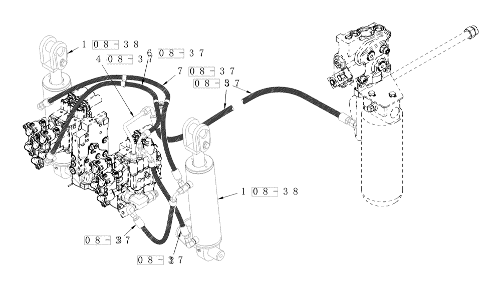 Схема запчастей Case IH STEIGER 335 - (01A-06) - HYDRAULICS - ELECTRONIC HITCH CIRCUIT (00) - PICTORIAL INDEX