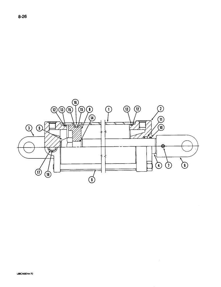 Схема запчастей Case IH 496 - (8-26) - WING FOLDING CYLINDER 5 X 16 INCH (08) - HYDRAULICS