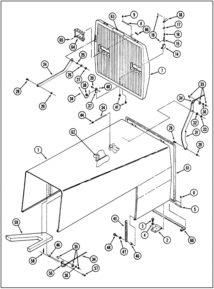 Схема запчастей Case IH 9240 - (9-028) - HOOD AND GRILLE, PRIOR TO P.I.N. JEE0033501 (09) - CHASSIS/ATTACHMENTS