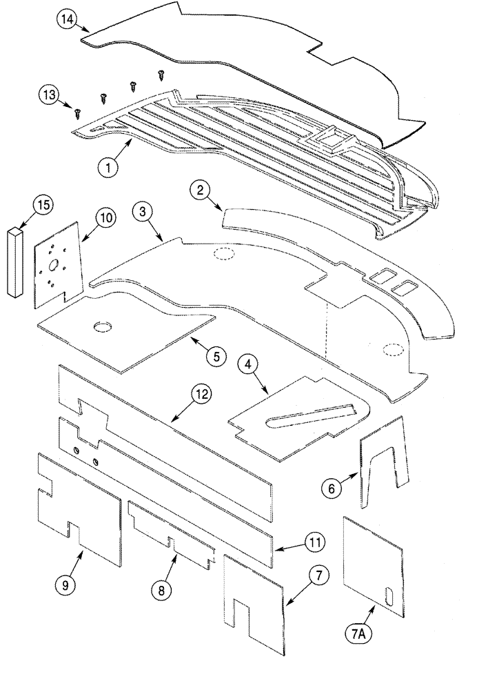 Схема запчастей Case IH 2344 - (09G-06) - CAB - FLOOR MAT AND INSULATION (10) - CAB & AIR CONDITIONING