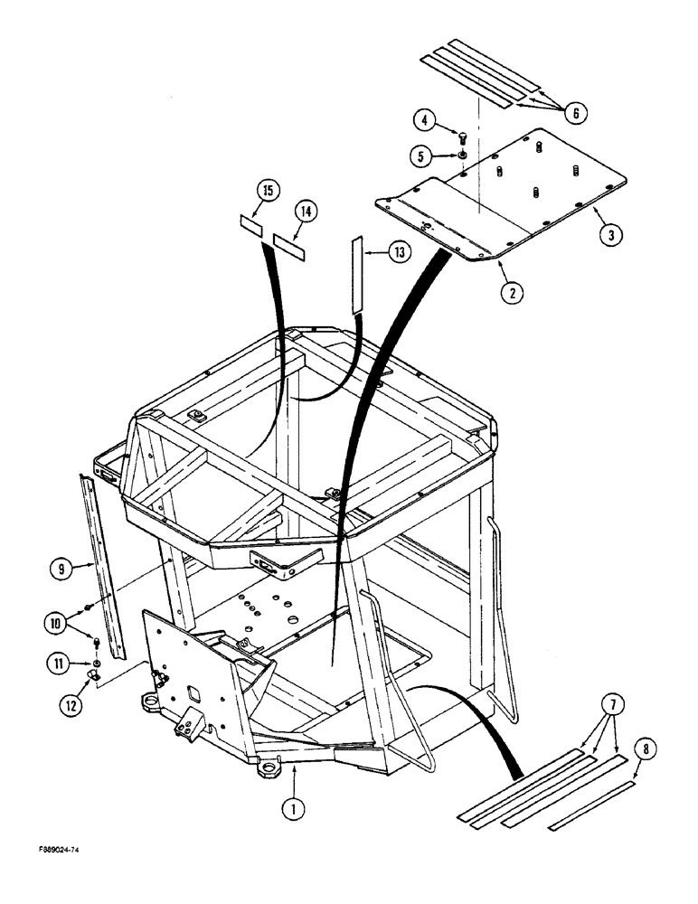 Схема запчастей Case IH STEIGER - (9-036) - ROPS FLOOR PLATES (09) - CHASSIS/ATTACHMENTS