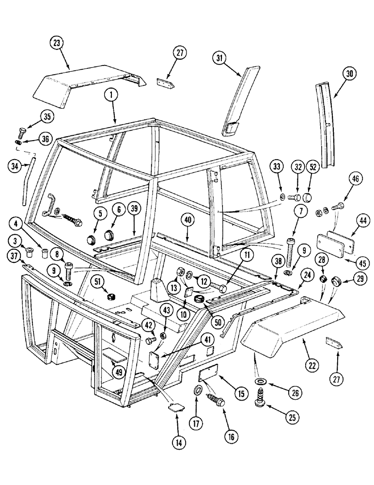 Схема запчастей Case IH 1394 - (9-468) - CAB FRAME AND FENDERS, TRACTORS WITH CAB (09) - CHASSIS/ATTACHMENTS