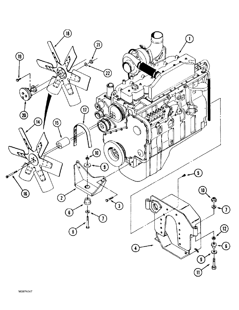 Схема запчастей Case IH 9310 - (2-096) - ENGINE MOUNTING (02) - ENGINE