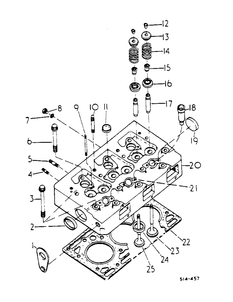 Схема запчастей Case IH 454 - (12-43) - CYLINDER HEAD AND RELATED PARTS Power