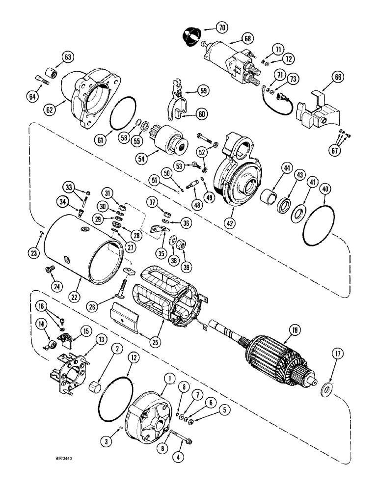 Схема запчастей Case IH 1688 - (4-50) - STARTER ASSEMBLY (06) - ELECTRICAL