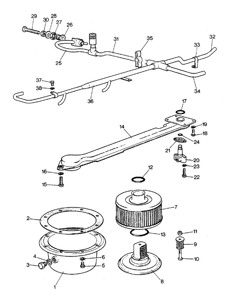 Схема запчастей Case IH 1390 - (K-01) - INLET FILTER AND LUBRICATION TUBES (07) - HYDRAULICS