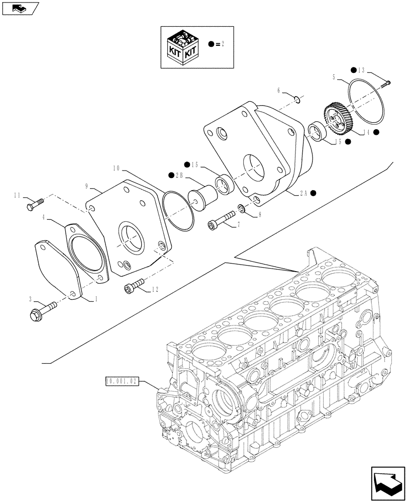 Схема запчастей Case IH F3BFA613A E002 - (10.114.02) - BELT PULLEY DRIVE & COVER (10) - ENGINE