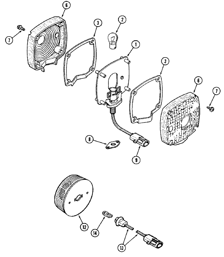 Схема запчастей Case IH 3950 - (4-2) - LAMPS - TURN SIGNAL LAMP, TAIL LAMP (04) - ELECTRICAL SYSTEMS