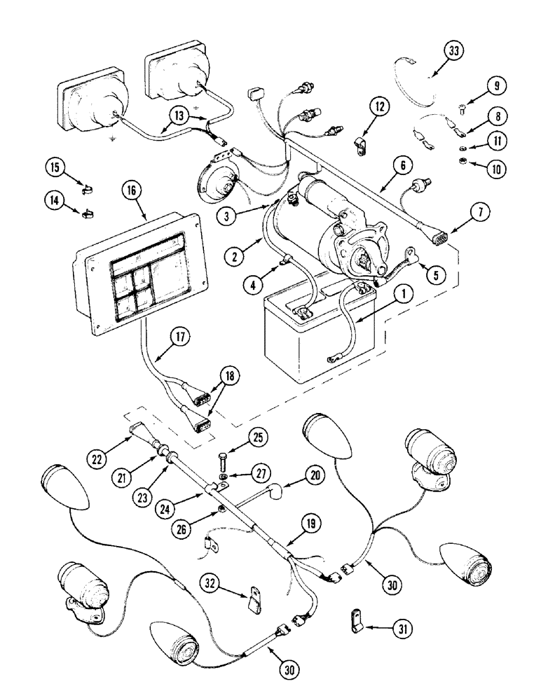 Схема запчастей Case IH 1394 - (4-050) - ELECTRICAL WIRING - TRACTORS WITHOUT CAB, ORCHARD FENDERS - NOT NORTH AMERICA (04) - ELECTRICAL SYSTEMS