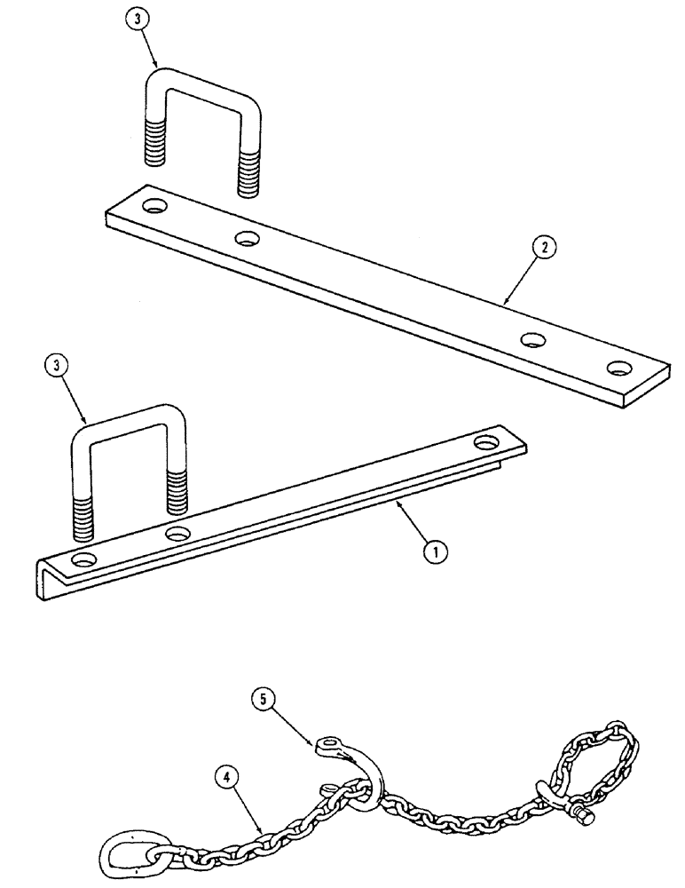 Схема запчастей Case IH 4500 - (9-038) - TRAILING HITCH AND SAFETY CHAIN, TRAIL BEHIND MODELS (09) - CHASSIS/ATTACHMENTS