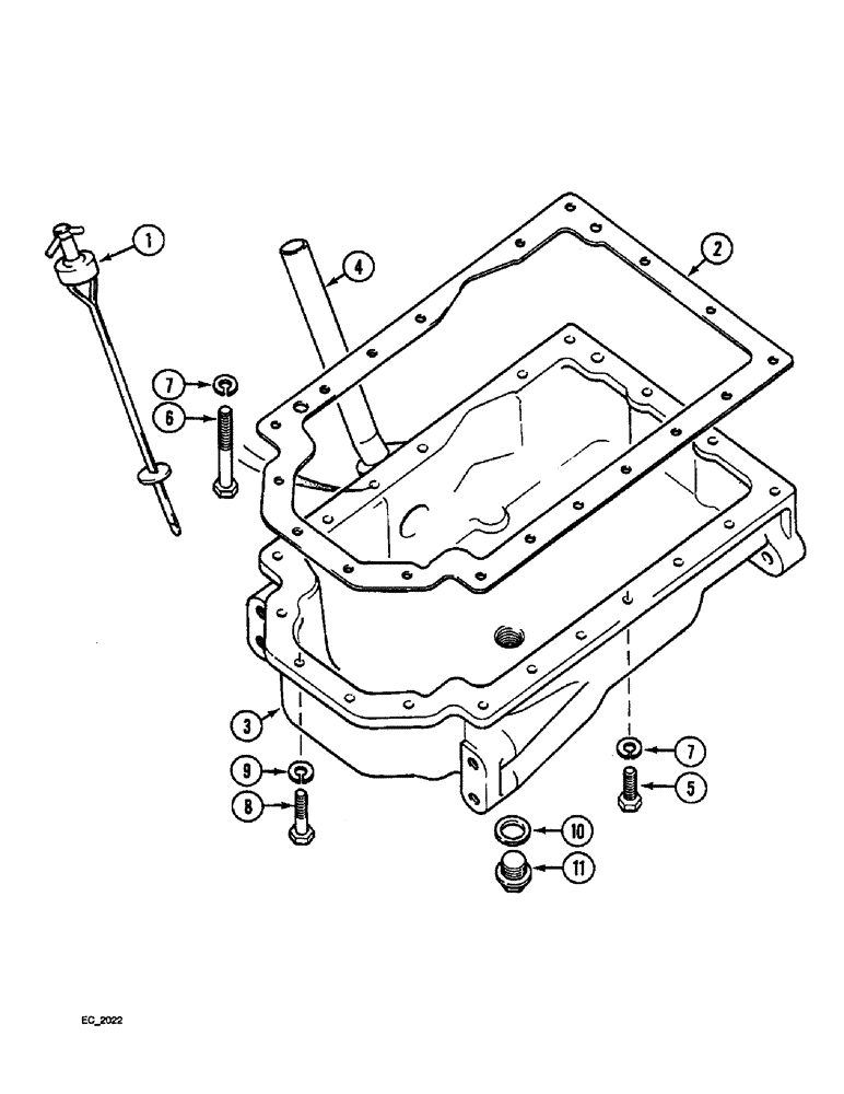 Схема запчастей Case IH 3220 - (2-074) - OIL PAN, (3220) (02) - ENGINE