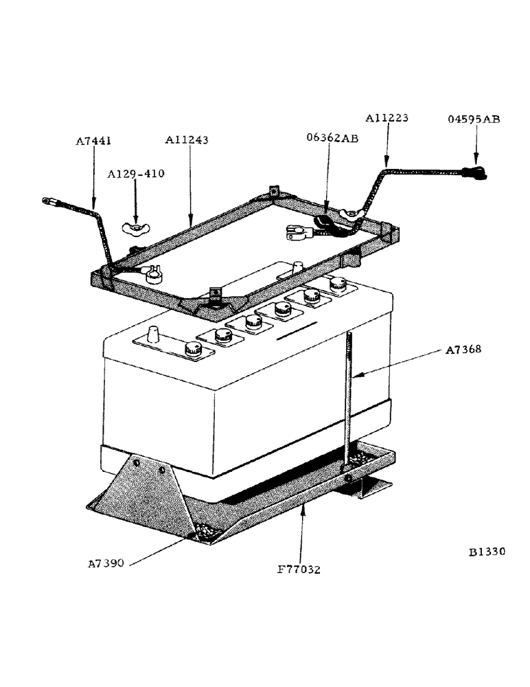 Схема запчастей Case IH 800 - (253) - BATTERY TRAY, GASOLINE (55) - ELECTRICAL SYSTEMS