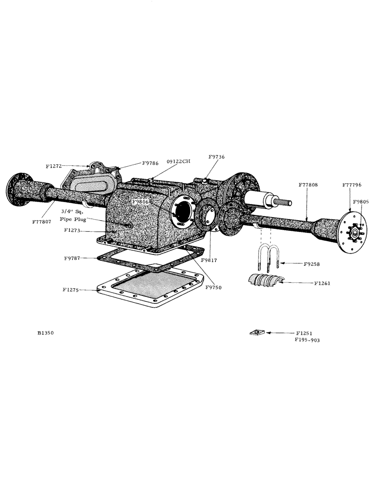 Схема запчастей Case IH 800 - (278) - TRANSMISSION CASE AND AXLE HOUSING (14) - MAIN GEARBOX & DRIVE