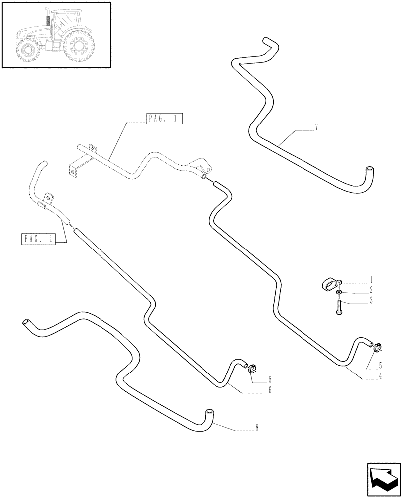 Схема запчастей Case IH PUMA 180 - (1.94.3[02]) - HEATING SYSTEM PIPES (10) - OPERATORS PLATFORM/CAB