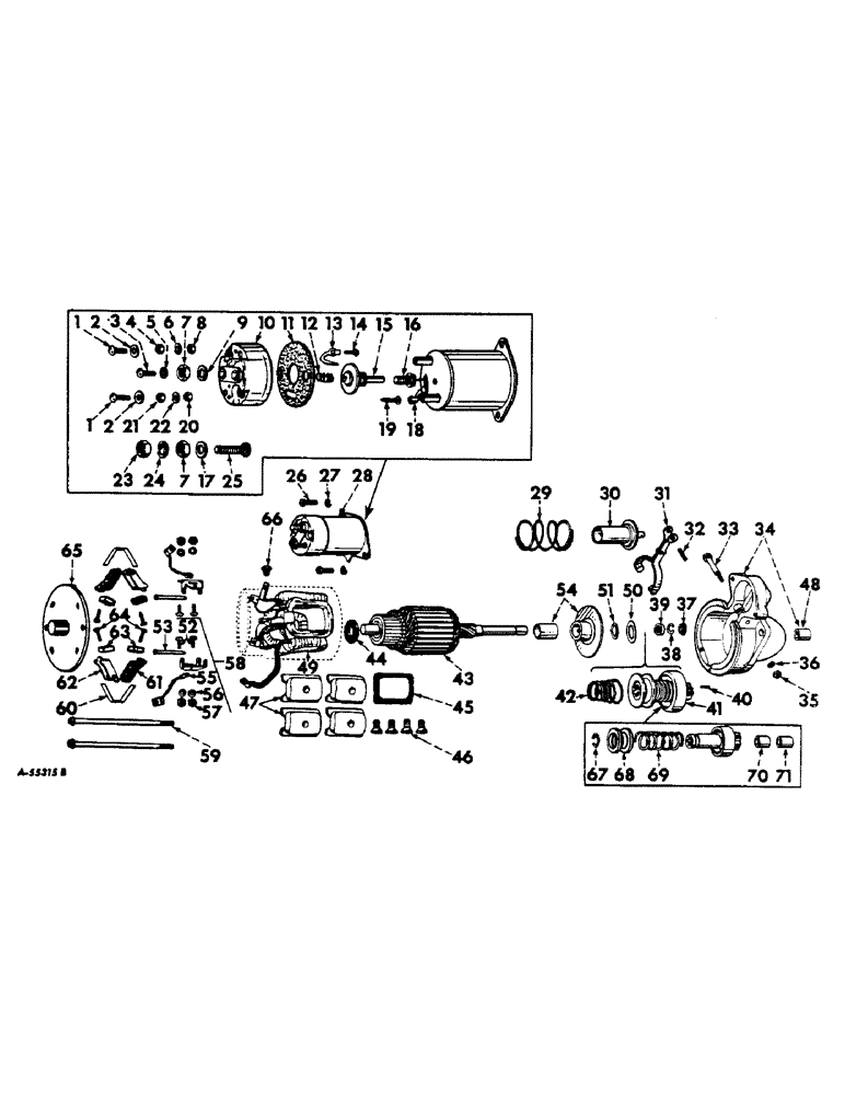 Схема запчастей Case IH 460 - (071) - ELECTRICAL SYSTEM, CRANKING MOTOR, DELCO-REMY, GASOLINE ENGINE TRACTORS (06) - ELECTRICAL SYSTEMS