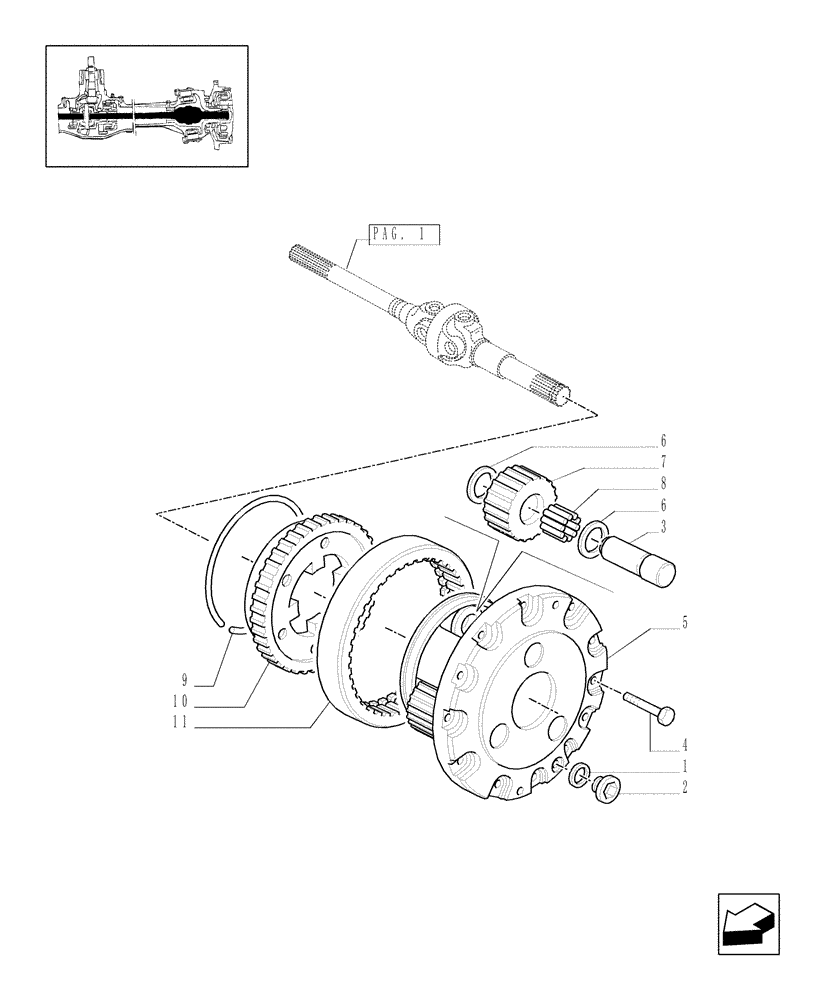 Схема запчастей Case IH JX1095C - (1.40.0/10[02]) - 4WD FRONT AXLE - DIFFERENTIAL GEARS AND SHAFT (04) - FRONT AXLE & STEERING