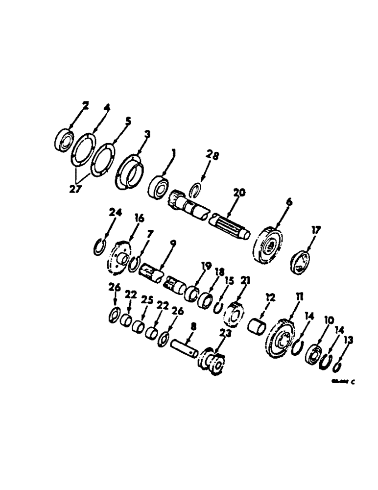 Схема запчастей Case IH 454 - (07-22) - DRIVE TRAIN, RANGE TRANSMISSION, IN REAR FRAME (04) - Drive Train