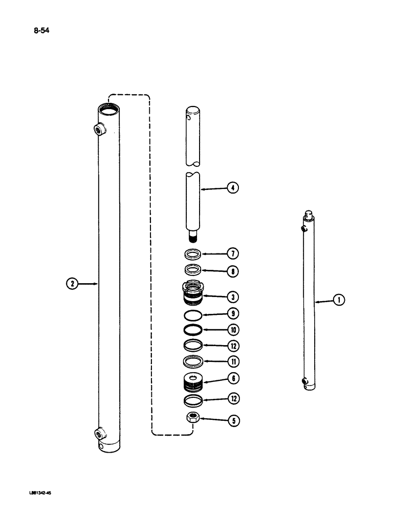 Схема запчастей Case IH 1844 - (8-54) - BASKET LIFT MASTER CYLINDER (07) - HYDRAULICS