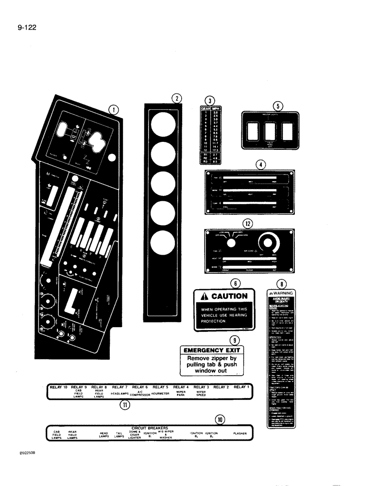 Схема запчастей Case IH 9210 - (9-122) - DECALS (09) - CHASSIS/ATTACHMENTS