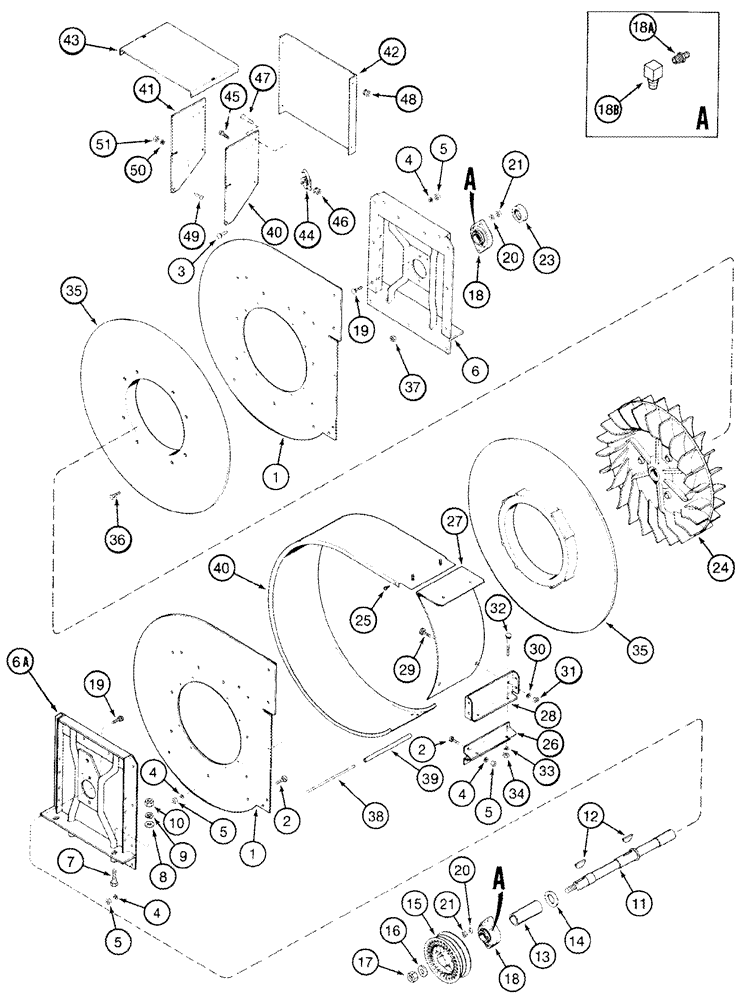 Схема запчастей Case IH 2555 - (09C-11) - FRONT FAN - BSN JFG010001 (15) - HANDLING SYSTEM