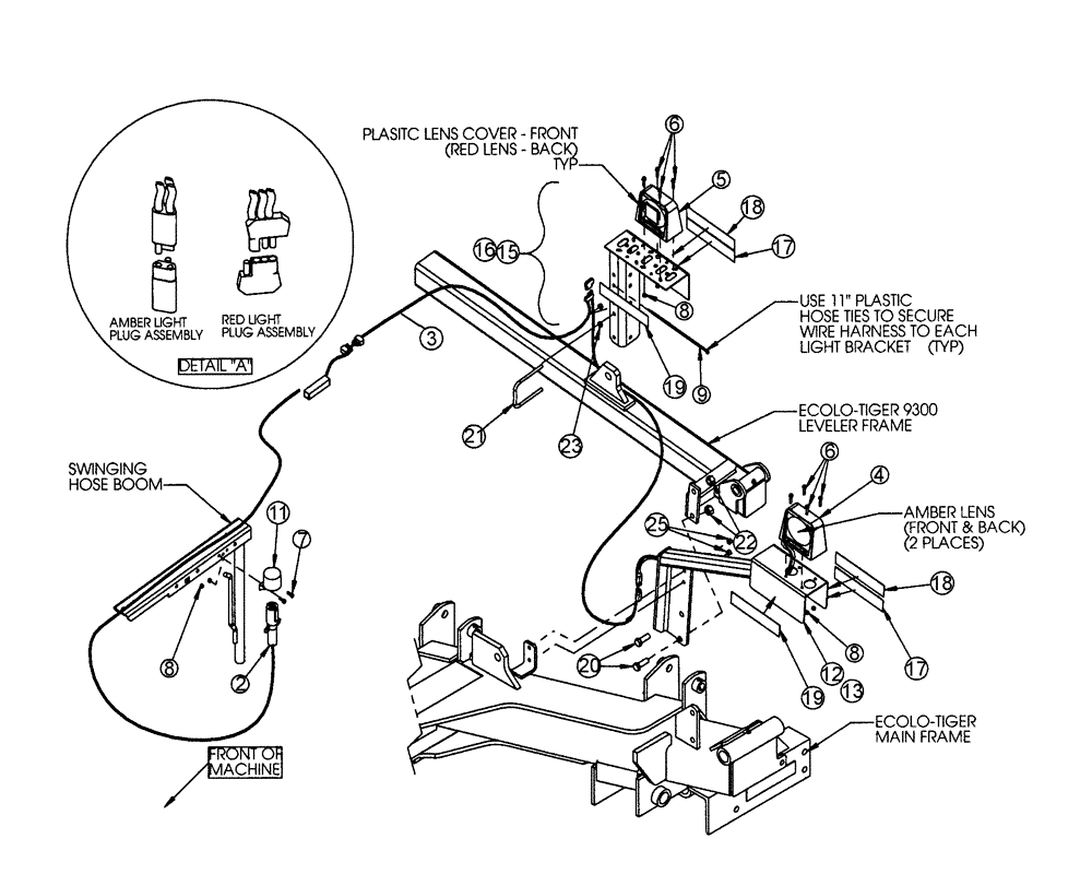 Схема запчастей Case IH 9300 - (55.404.01) - WARNING AND TAILLIGHT KIT (04) - ELECTRICAL SYSTEMS