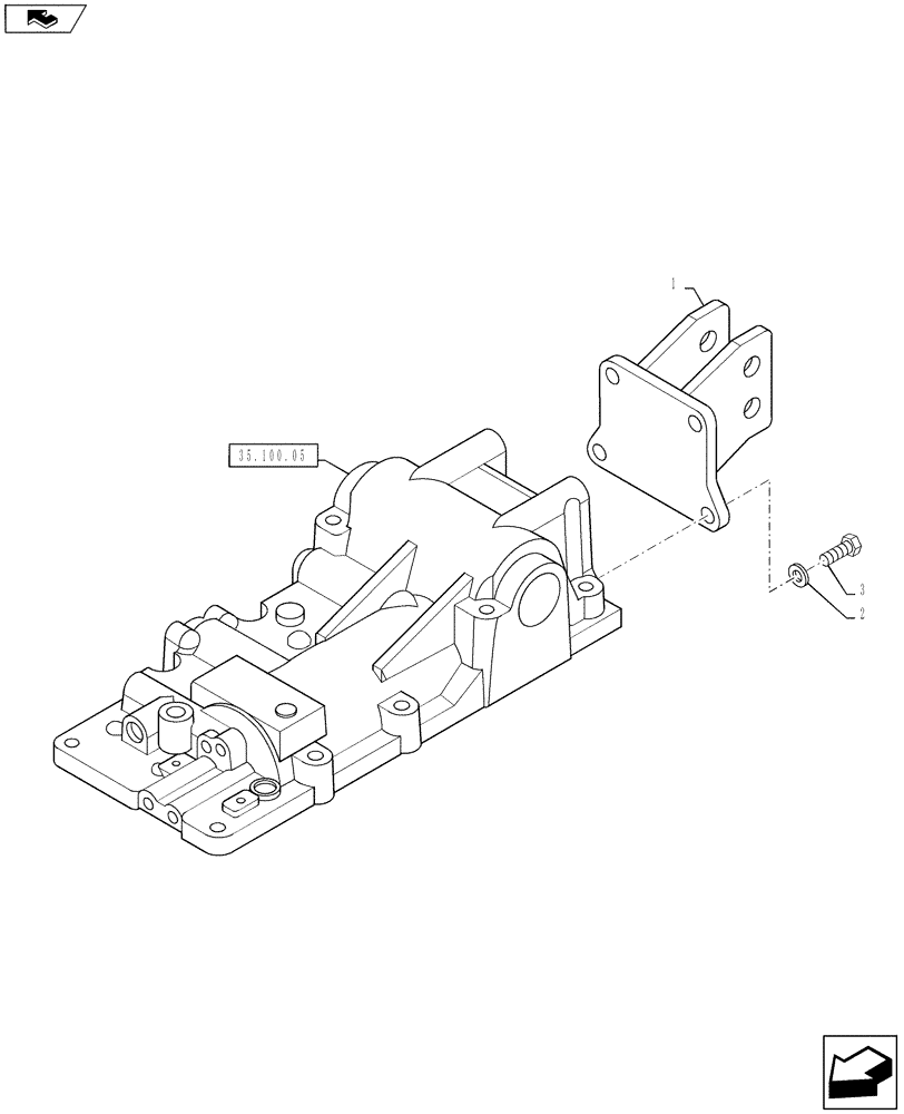 Схема запчастей Case IH FARMALL 35B - (35.100.08) - UPPER LINK BRACKET W/O DRAFT (35) - HYDRAULIC SYSTEMS