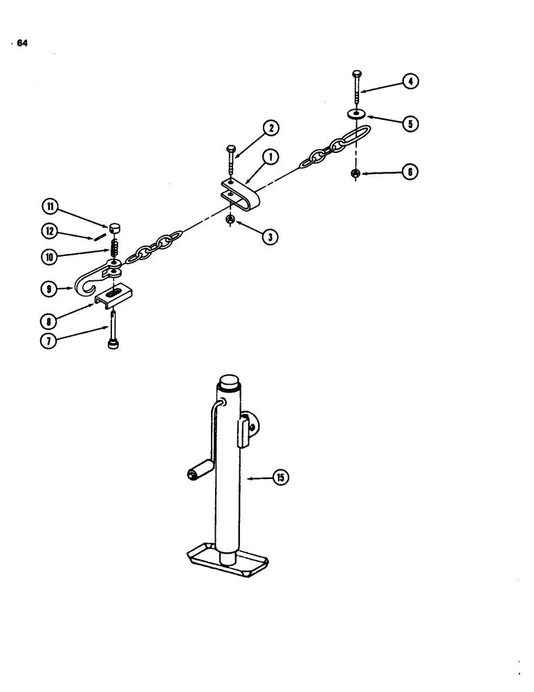 Схема запчастей Case IH 3640 - (64) - SAFETY CHAIN 