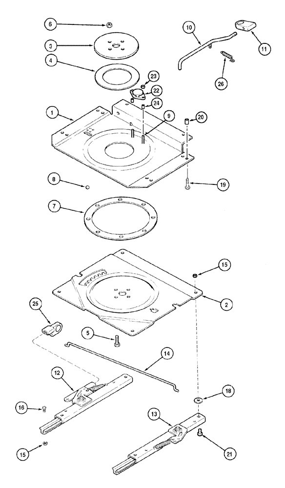 Схема запчастей Case IH MX110 - (09-56) - SWIVEL SEAT SEARS (09) - CHASSIS/ATTACHMENTS