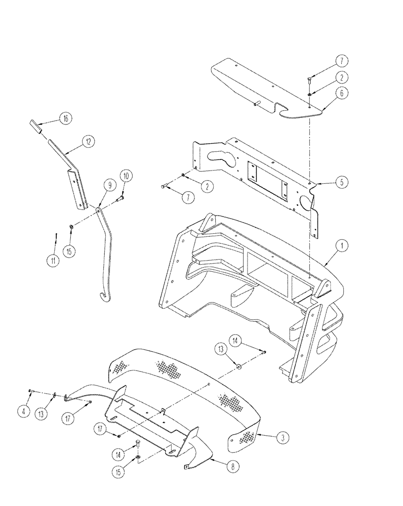 Схема запчастей Case IH STX375 - (09-33) - BUMPER (09) - CHASSIS/ATTACHMENTS