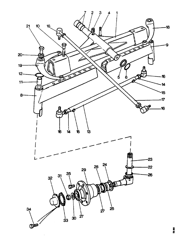 Схема запчастей Case IH 990 - (H10) - STEERING AND FRONT AXLE, FRONT AXLE - STANDARD AND HIGH CLEARANCE, 990, 995 AND 996 TRACTORS Steering & Front Axle