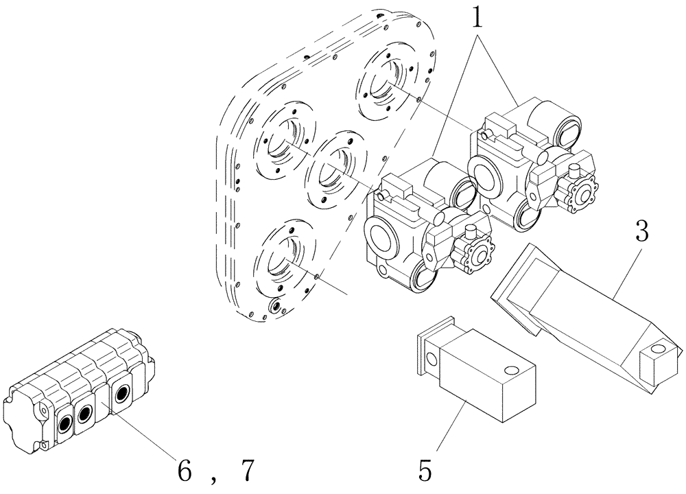 Схема запчастей Case IH 7700 - (B01.05[01]) - Hydraulic Pumps {Location} (35) - HYDRAULIC SYSTEMS