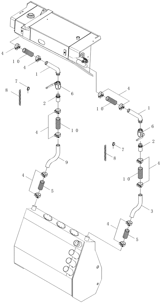 Схема запчастей Case IH 7700 - (B06.01[01]) - Hydraulic Suction Lines (35) - HYDRAULIC SYSTEMS