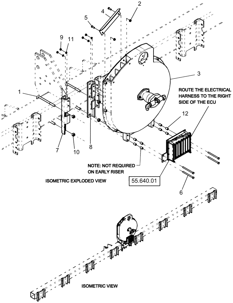 Схема запчастей Case IH 1220 - (35.720.28) - FAN AND ELECTRONIC ASSEMBLY MOUNTING, RIGID MOUNTED (35) - HYDRAULIC SYSTEMS