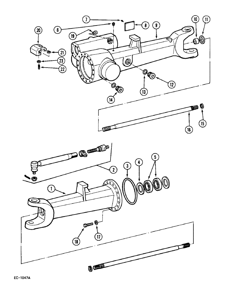 Схема запчастей Case IH 248 - (6-570) - AXLE HOUSING - 4 WHEEL DRIVE, 248, 485, 585 (06) - POWER TRAIN