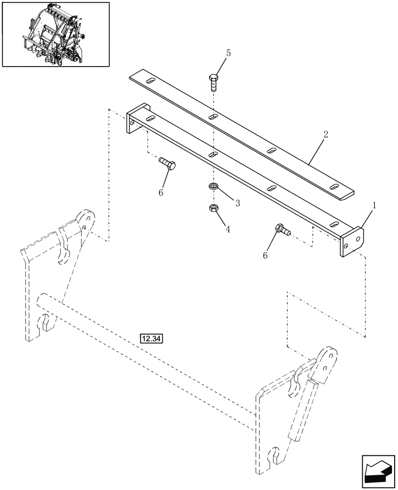 Схема запчастей Case IH RB444 - (14.70) - ROLL SCRAPER (14) - BALE CHAMBER