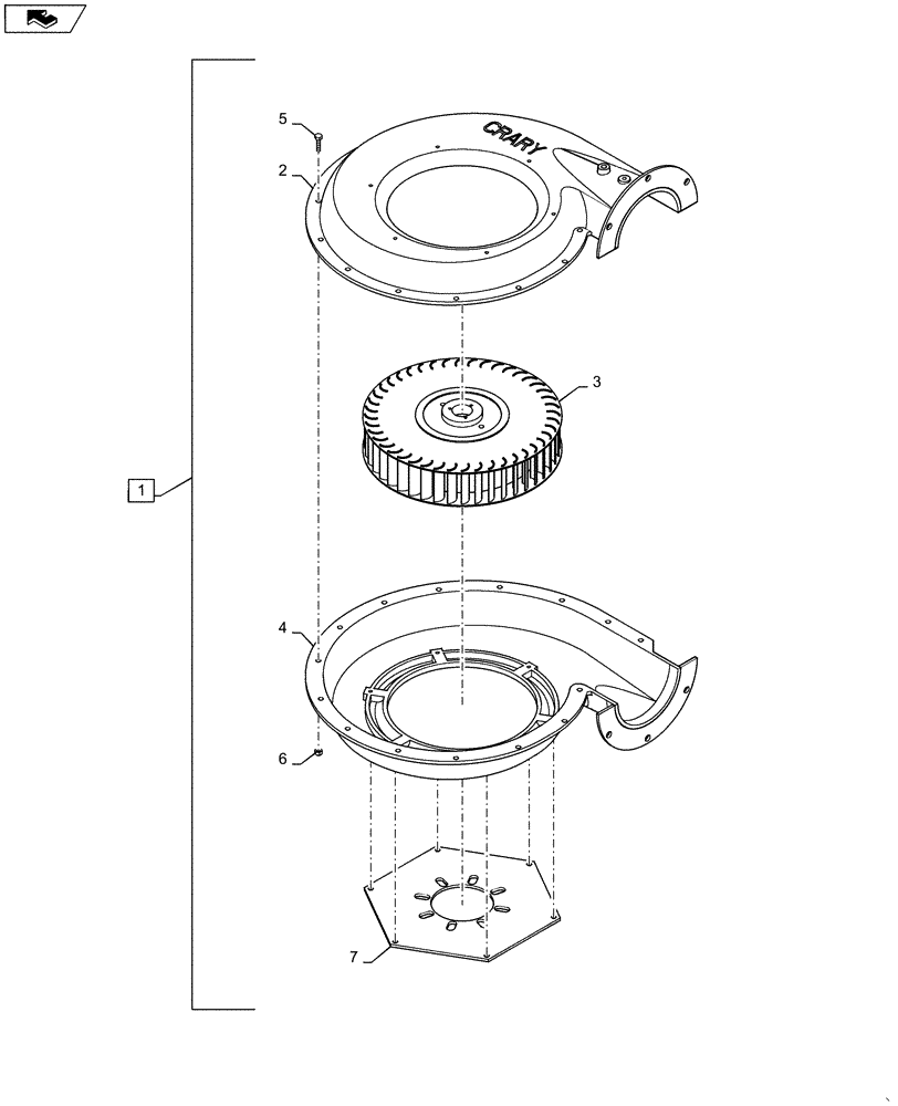 Схема запчастей Case IH 810 - (36.100.03) - FAN, 6", CW (36) - PNEUMATIC SYSTEM