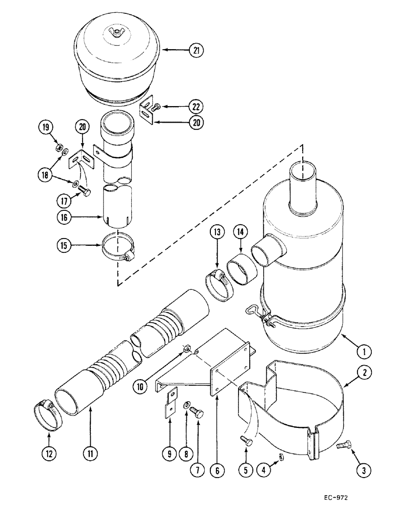 Схема запчастей Case IH 685 - (2-100) - OIL BATH AIR CLEANER (02) - ENGINE