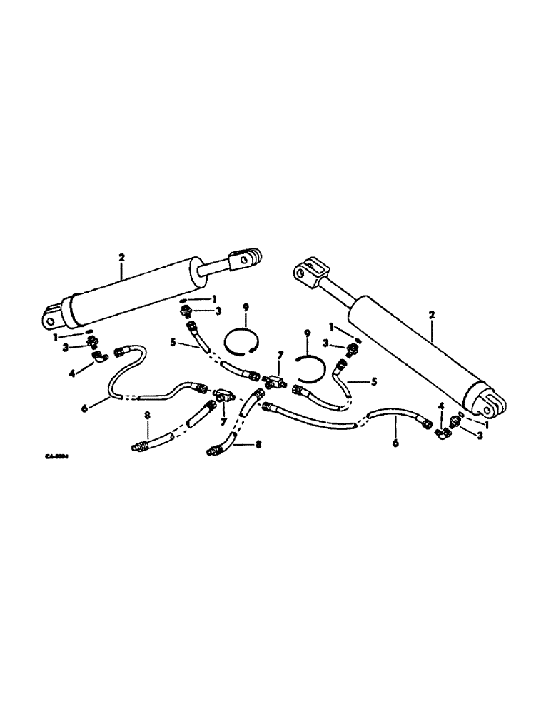 Схема запчастей Case IH 490 - (AG-18) - HYDRAULIC WING LIFT CYLINDERS AND CONNECTIONS 